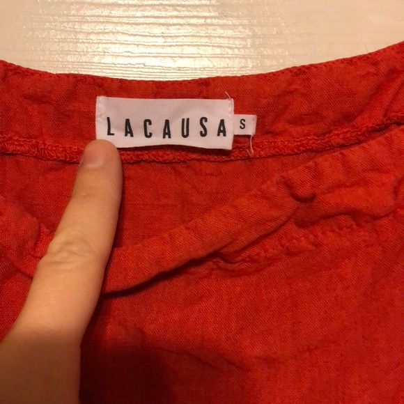 Lacausa Matisse Overalls Red Small - Picture 4 of 6